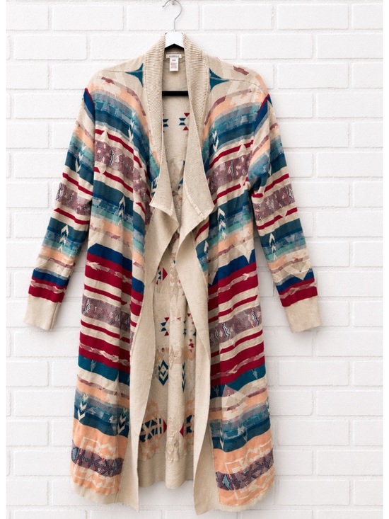 Sundance Sweaters - Sundance Duster Sweater Southwestern Ranch Style Long Cardigan Aztec RL Large